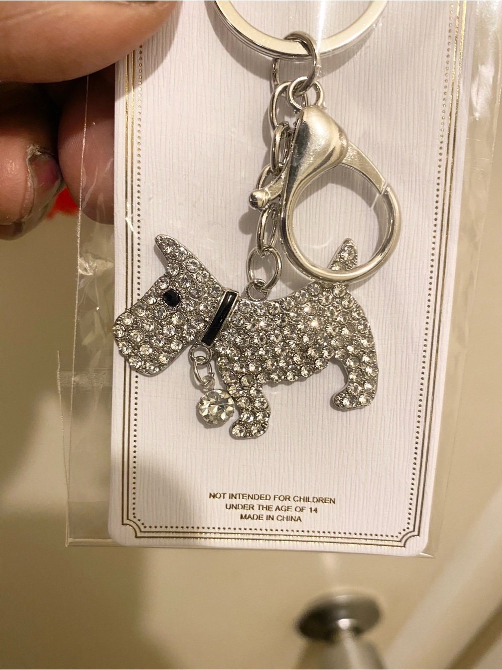 Scottie Dog Silver Key Chain Bag Charm